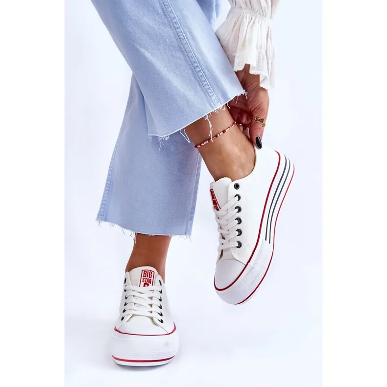 Women's Fabric Platform Sneakers Big Star LL274180 White