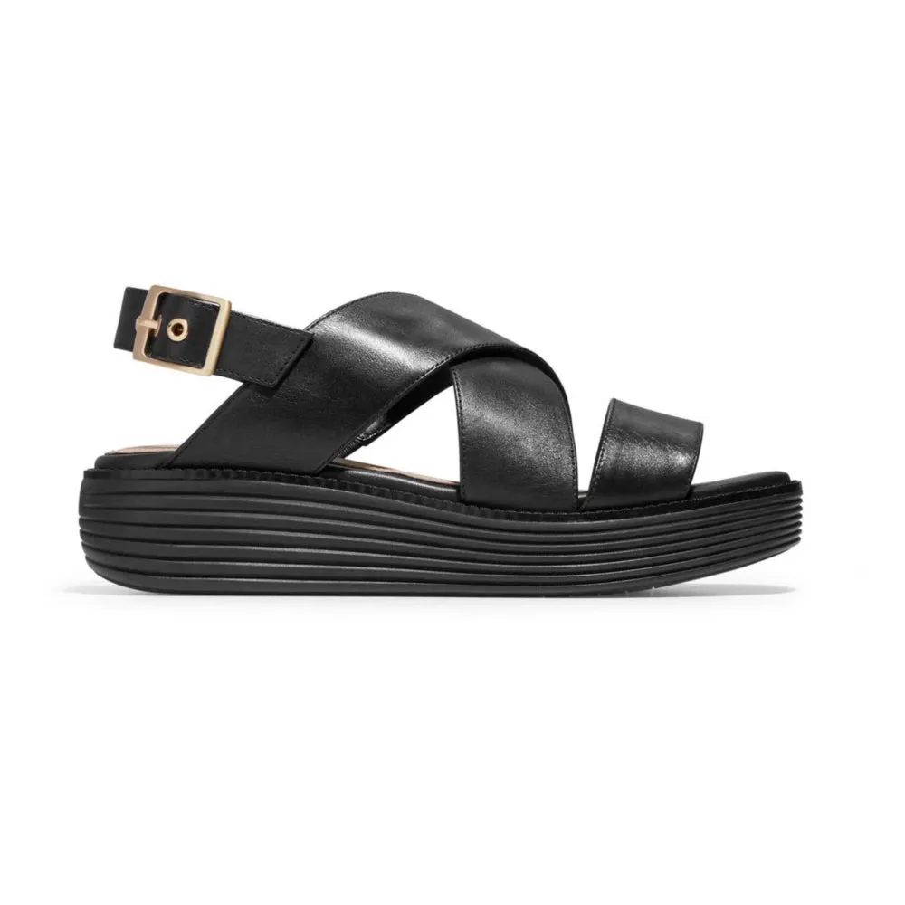 WOMEN'S COLE HAAN RIGINAL GRAND PLATFORM SANDALS | BLACK / BLACK