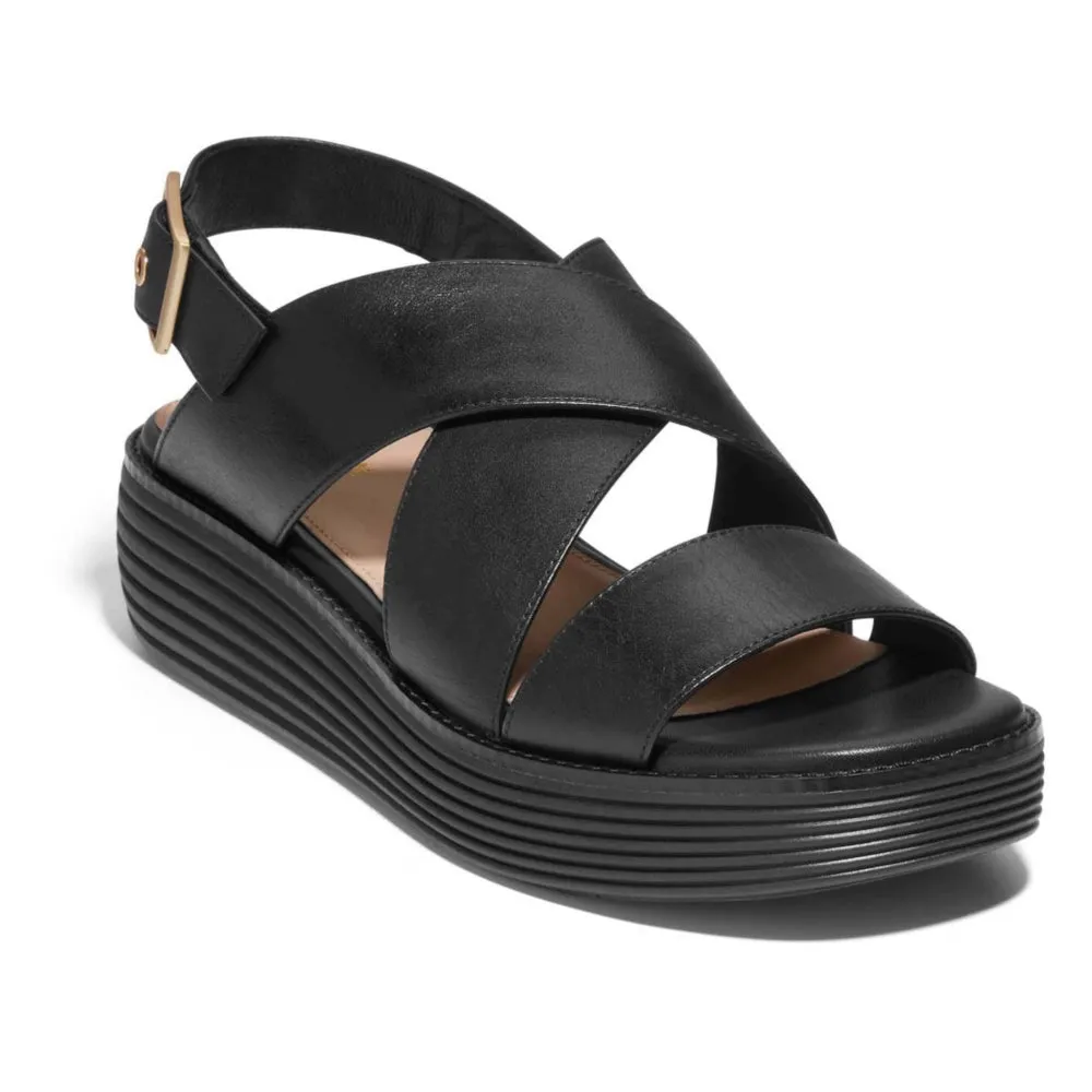 WOMEN'S COLE HAAN RIGINAL GRAND PLATFORM SANDALS | BLACK / BLACK