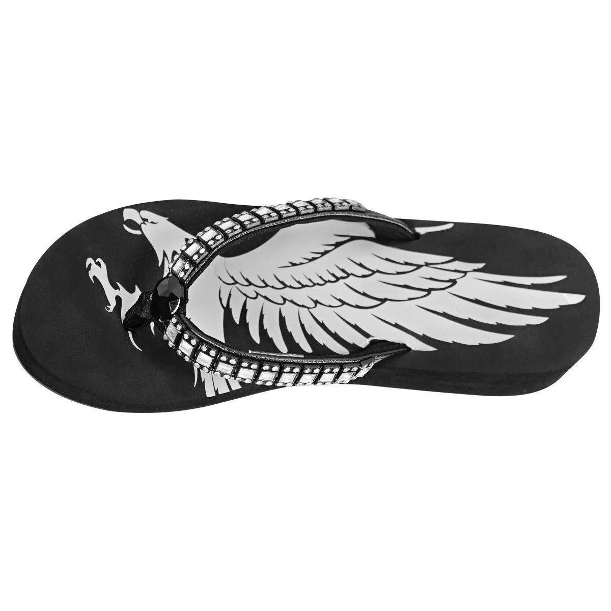 Xelement LU8589 Women's Black Emerald Eagle Sandals