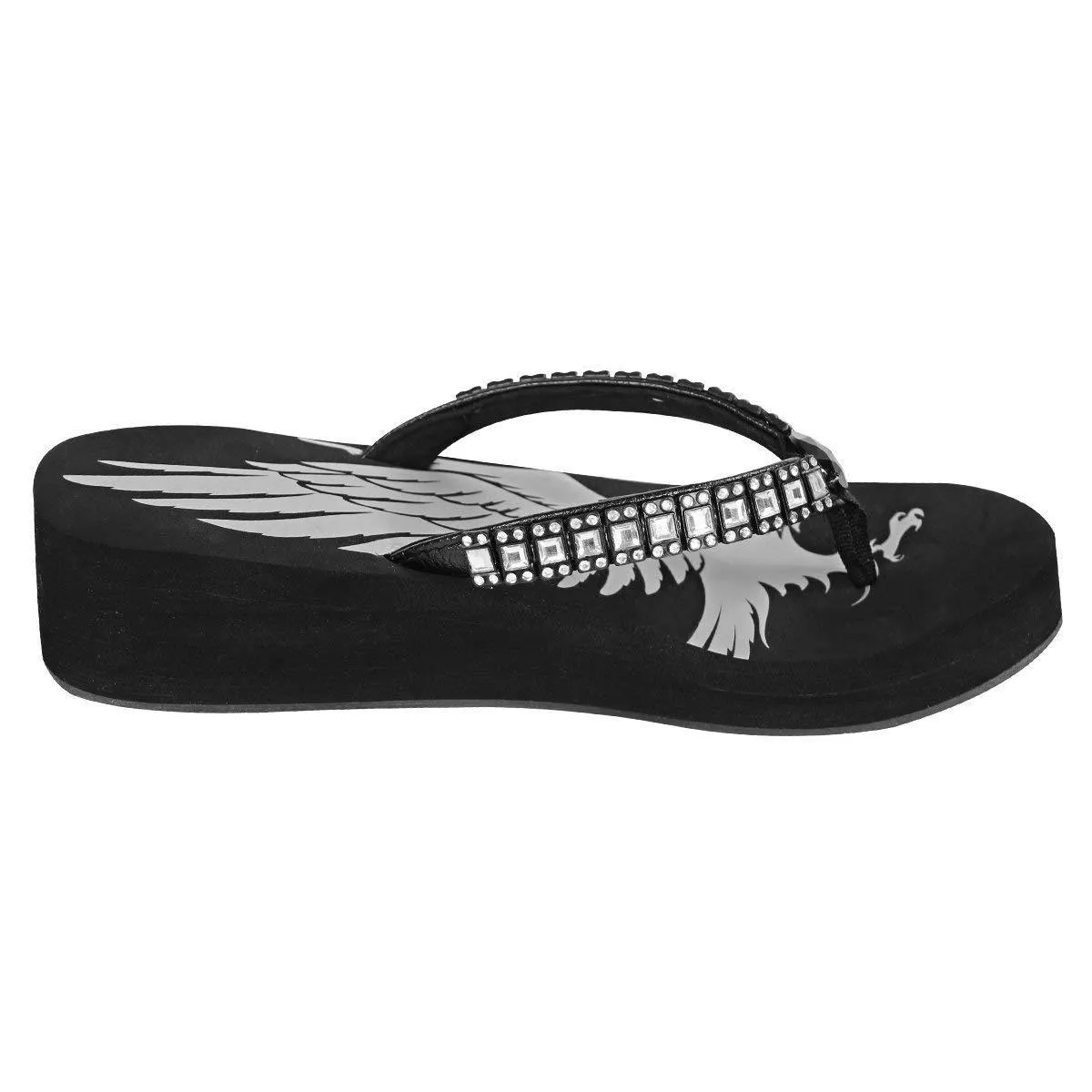 Xelement LU8589 Women's Black Emerald Eagle Sandals