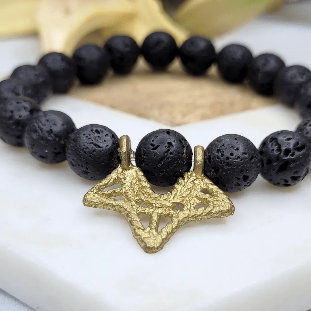 Zula -  Lava Gemstone Bracelet | African Recycled Brass